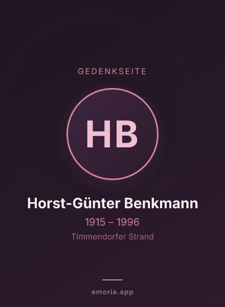 Gedenkportrait von Horst-Günter Benkmann