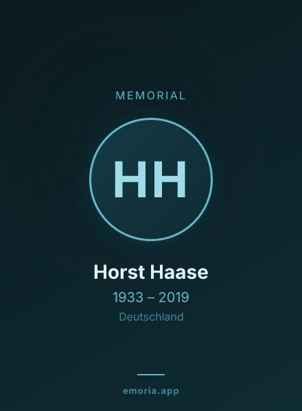 Memorial portrait of Horst Haase