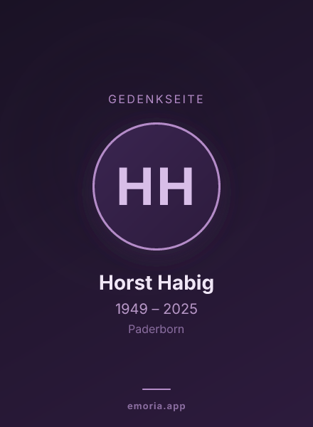 Gedenkportrait von Horst Habig