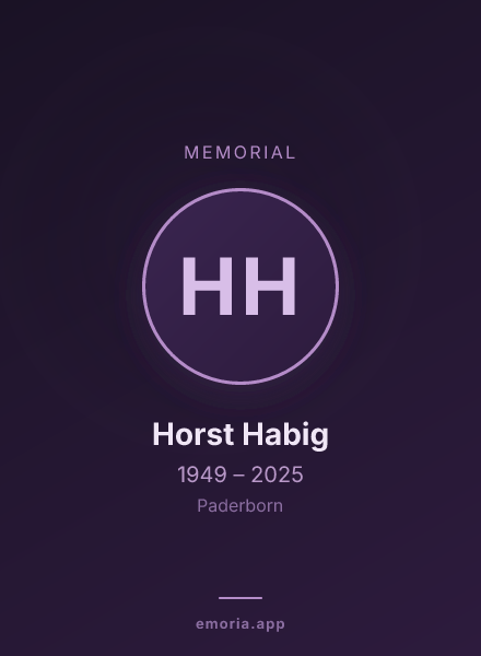 Memorial portrait of Horst Habig