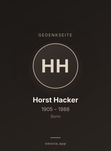 Gedenkportrait von Horst Hacker