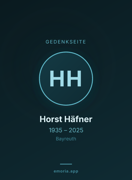Gedenkportrait von Horst Häfner