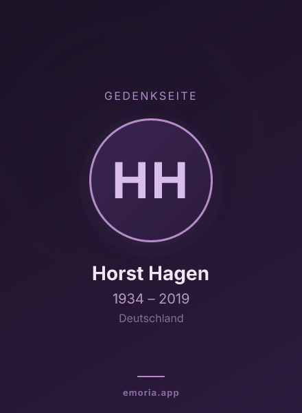 Gedenkportrait von Horst Hagen