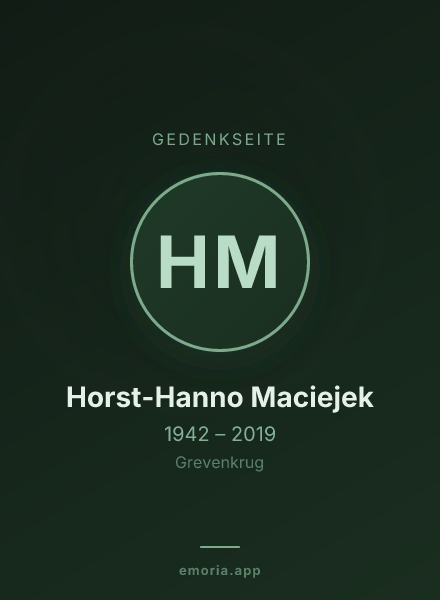 Gedenkportrait von Horst-Hanno Maciejek