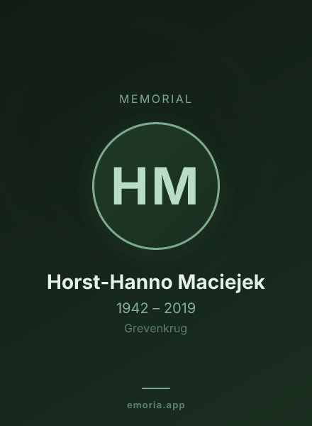 Memorial portrait of Horst-Hanno Maciejek
