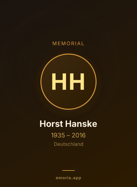 Memorial portrait of Horst Hanske