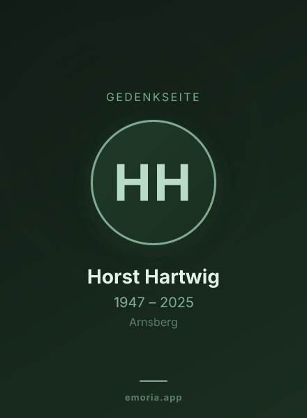 Gedenkportrait von Horst Hartwig