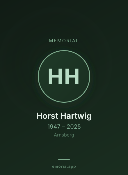 Memorial portrait of Horst Hartwig