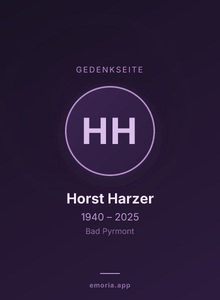 Gedenkportrait von Horst Harzer