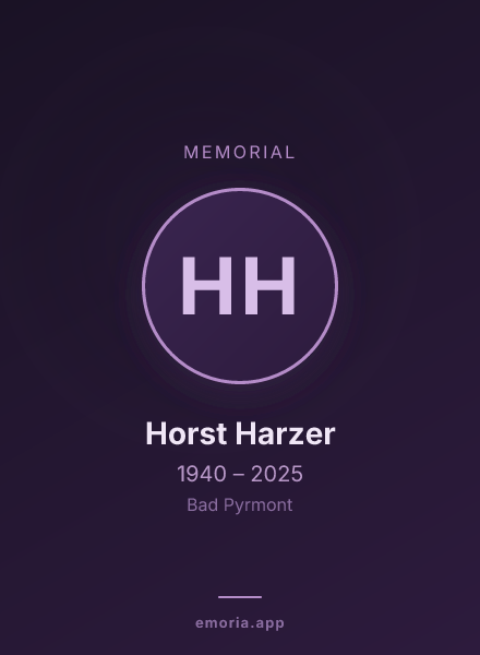 Memorial portrait of Horst Harzer
