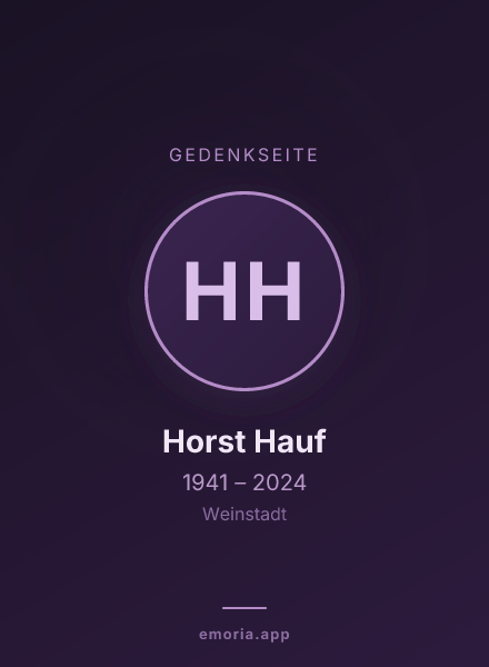 Gedenkportrait von Horst Hauf