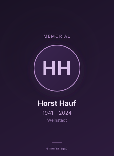 Memorial portrait of Horst Hauf