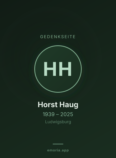 Gedenkportrait von Horst Haug