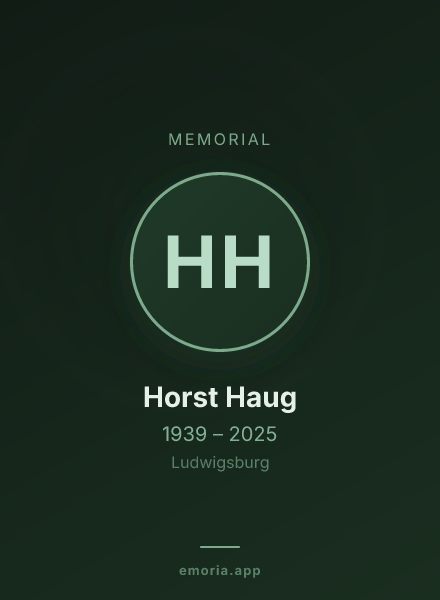 Memorial portrait of Horst Haug