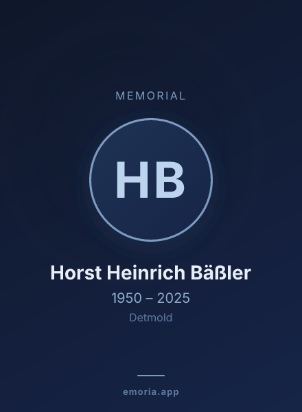 Memorial portrait of Horst Heinrich Bäßler