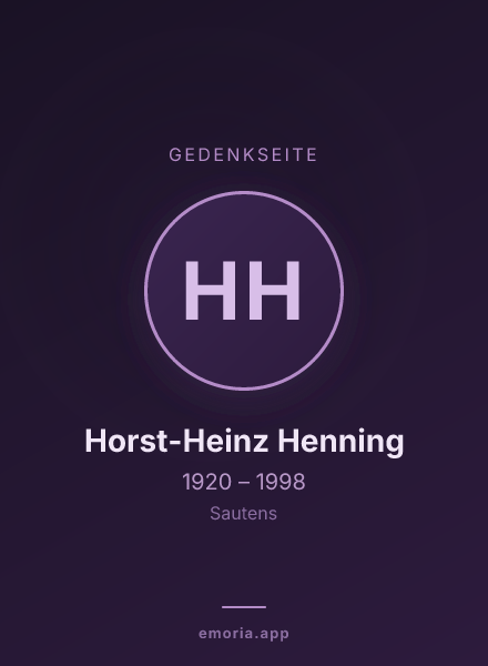 Gedenkportrait von Horst-Heinz Henning