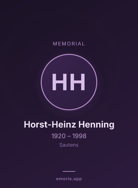 Memorial portrait of Horst-Heinz Henning