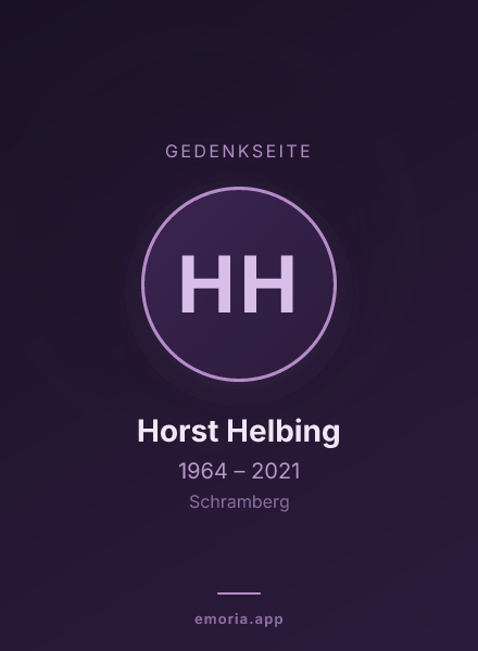 Gedenkportrait von Horst Helbing