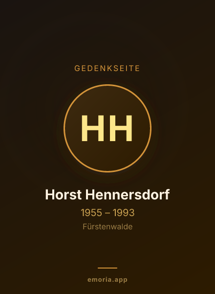 Gedenkportrait von Horst Hennersdorf