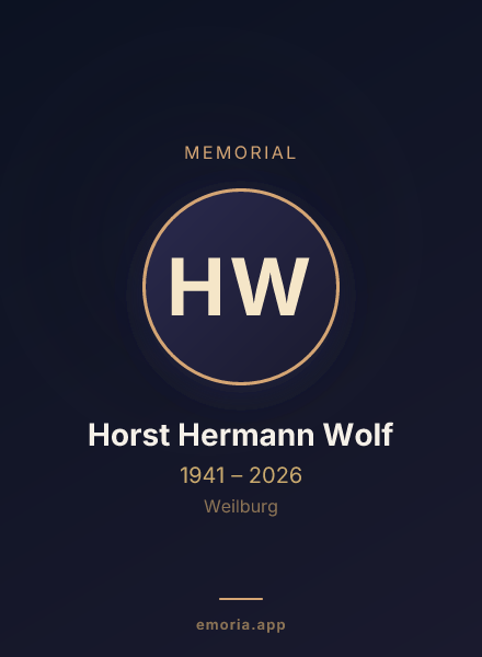 Memorial portrait of Horst Hermann Wolf