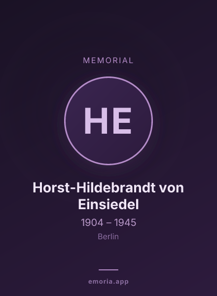 Memorial portrait of Horst-Hildebrandt von Einsiedel