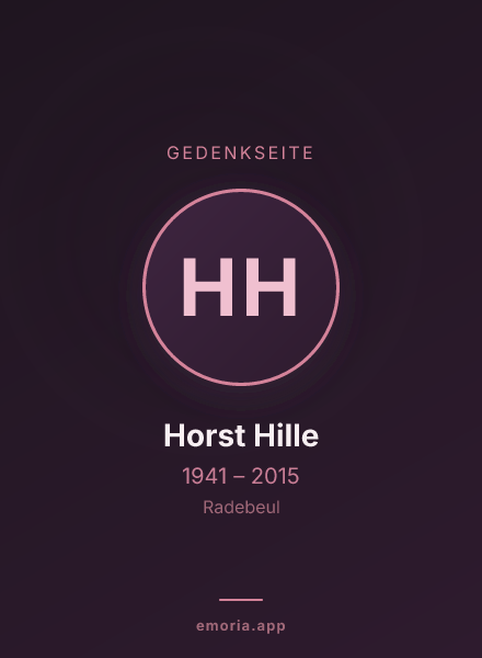 Gedenkportrait von Horst Hille