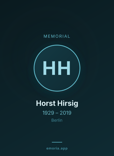 Memorial portrait of Horst Hirsig
