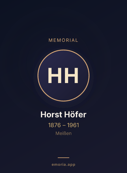 Memorial portrait of Horst Höfer