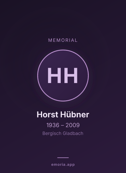 Memorial portrait of Horst Hübner