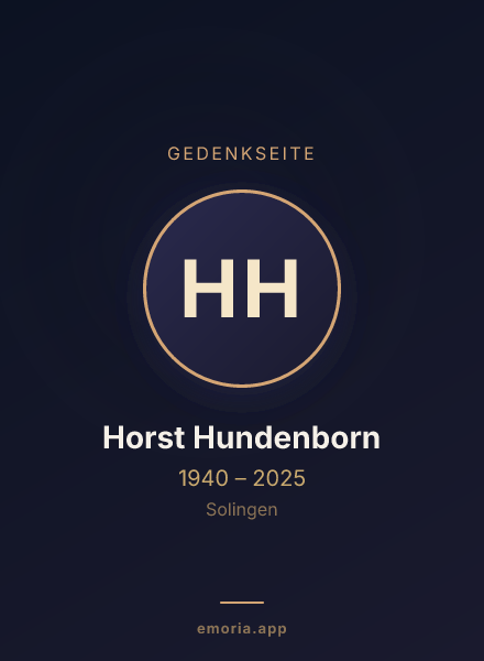 Gedenkportrait von Horst Hundenborn