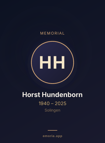 Memorial portrait of Horst Hundenborn