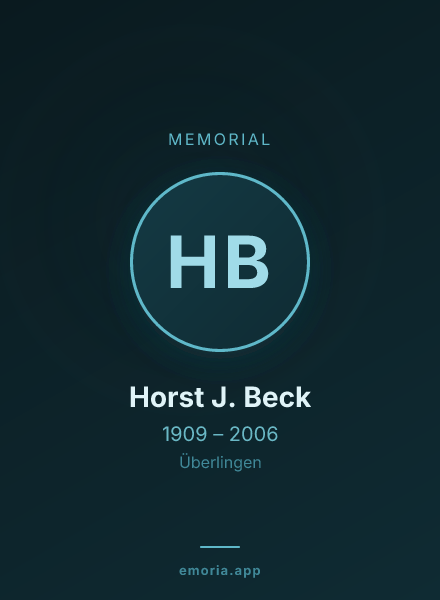 Memorial portrait of Horst J. Beck
