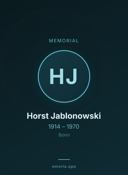 Memorial portrait of Horst Jablonowski