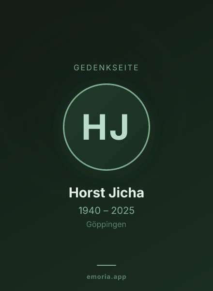 Gedenkportrait von Horst Jicha