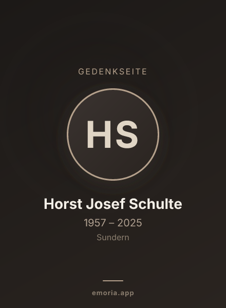 Gedenkportrait von Horst Josef Schulte