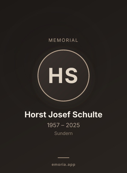 Memorial portrait of Horst Josef Schulte