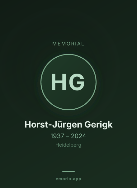 Memorial portrait of Horst-Jürgen Gerigk