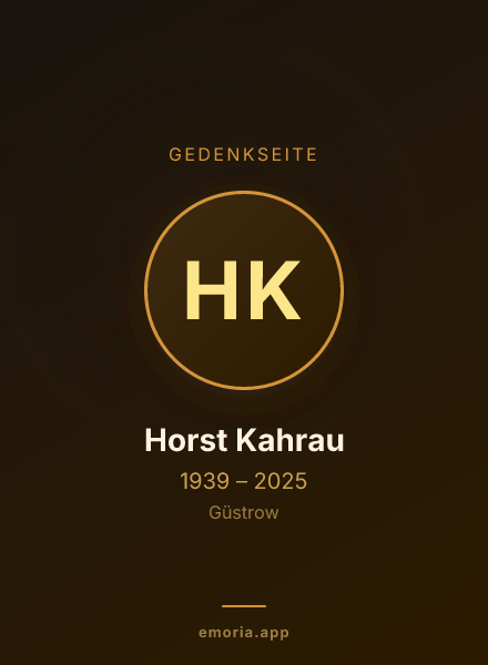 Gedenkportrait von Horst Kahrau