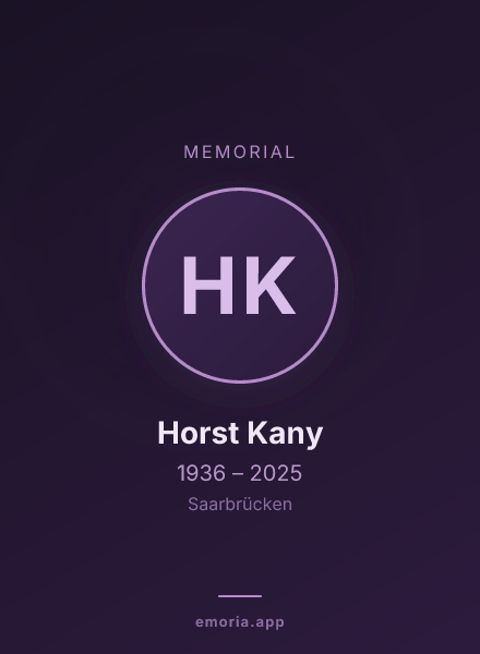 Memorial portrait of Horst Kany