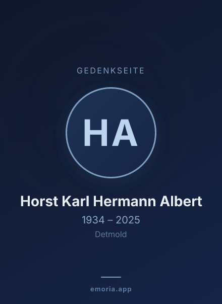 Gedenkportrait von Horst Karl Hermann Albert