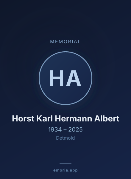 Memorial portrait of Horst Karl Hermann Albert