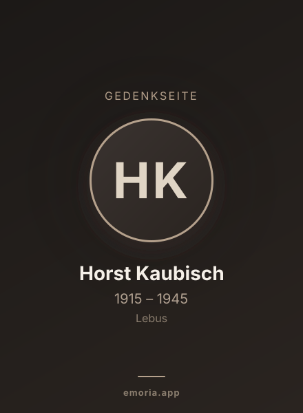 Gedenkportrait von Horst Kaubisch