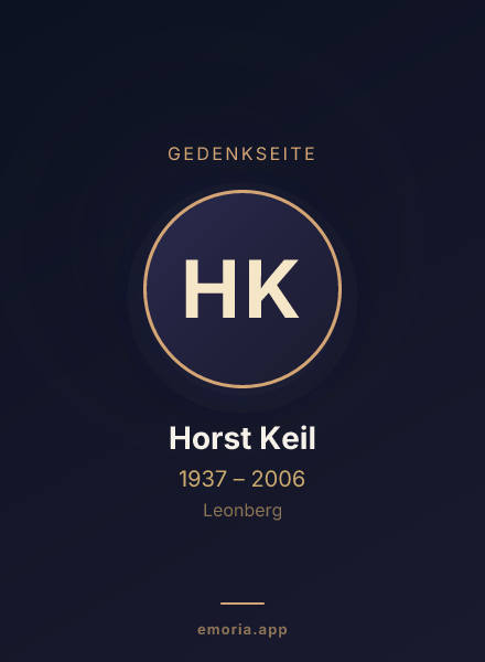 Gedenkportrait von Horst Keil