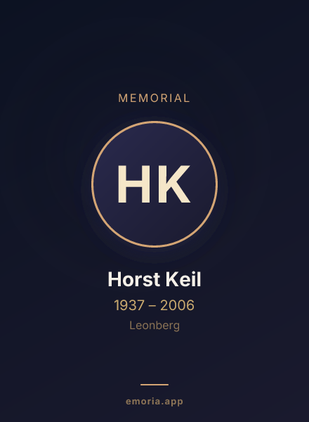 Memorial portrait of Horst Keil