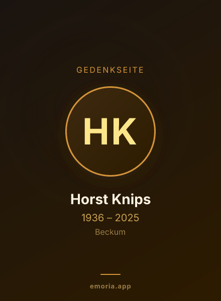 Gedenkportrait von Horst Knips