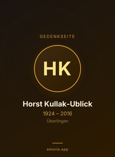 Gedenkportrait von Horst Kullak-Ublick
