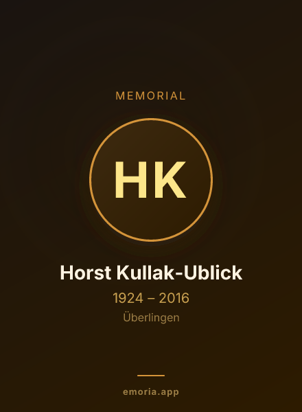 Memorial portrait of Horst Kullak-Ublick
