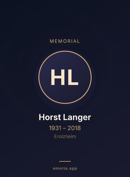 Memorial portrait of Horst Langer