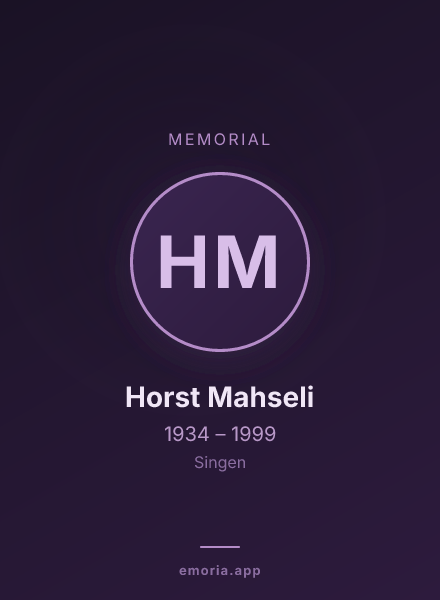 Memorial portrait of Horst Mahseli