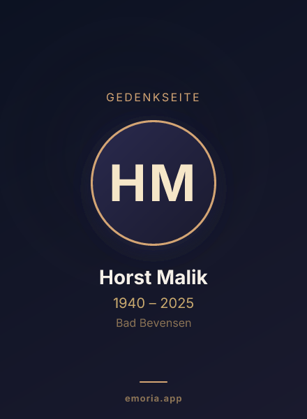 Gedenkportrait von Horst Malik